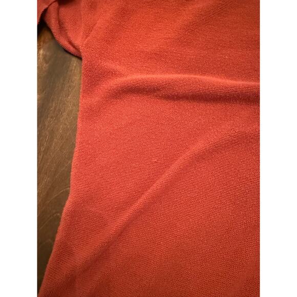 Banana Republic Women's Rust Orange V-Neck Cotton Knit Sweater Blouse Medium - Picture 7 of 8